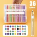 Set de 36 Rotuladores Acrílicos Punta Suave Lavables para Dibujo y Arte Creativo - Juego de 36 colores en caja apilable con cuerpo de color