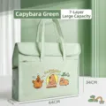 Bolsa de almacenamiento de arte Capybara verde menta gran capacidad para documentos A3 - 7 Capas Gran Capacidad / Capibara Verde