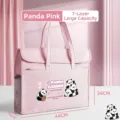 Bolsa rosa con tema de panda para arte escolar de gran capacidad de 44x34x10cm - 7 Capas Gran Capacidad / Panda Rosa