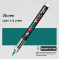 Green acrylic marker pen with flexible brush tip for art drawing, sketching and graffiti. - Green
