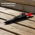 Deep hole woodworking mechanical pencil, 2.8mm graphite black marker pen for carpentry. - Black Pen Pouch with Case