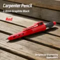 Deep hole carpenter pencil 2.8mm mechanical woodworking marking pen red body tool - Red Pen Pouch with Case