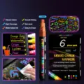 Uitwisbare vloeibare krijtmarkers voor LED-borden, glazen ramen en graffiti kunst, 6 heldere kleuren. - 6-Kleuren In Doos