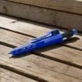 Deep hole woodworking mechanical pencil, 2.8mm black graphite refill, blue body tool SKU - Blue Pen Strap with Sleeve