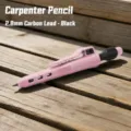 Deep hole mechanical woodworking pencil with 2.8mm black refill for precise marking and carpentry. - Purple Pens with Protective Sleeves