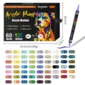 60er Set Doppelspitzen-Acrylmarker mit 120 Farben in einer praktischen Ausziehbox - 60 Stifte 120 Farben In Box