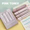 Pastel markeerstiften esthetische schattige roze highlighter pennen voor dagboek notities. - Roze serie, set van 4