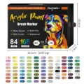 Professionelles 84-teiliges Dual-Tip-Acrylmarker-Set mit 168 Farben und Aufbewahrungsbox - 84 Stifte 168 Farben Kit
