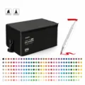 Dual tip permanent art marker set 216 colors alcohol sketch pens with carry case for drawing - 216-Color Dual-Tip Alcohol Markers