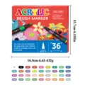 Juego de 36 rotuladores acrílicos de pincel profesional con puntas flexibles - 36 Colores