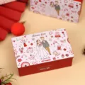 Boîte à bonbons de mariage carrée décorative avec illustration de couple de dessin - Style de Mariage Occidental 01