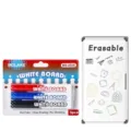 Set of three erasable whiteboard markers in red blue and black with mini white board - 3 Pieces/Pack