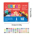 Juego de 48 rotuladores acrílicos de pincel con puntas flexibles y carta de color - 48 Colores