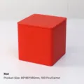 Red square matte tin box for tea storage with 85mm dimensions - Red
