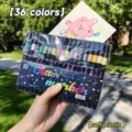 Σετ μαρκαδόρων glitter 36 χρωμάτων σε μαλακή θήκη πλαστική για ζωγραφική παιδιών - Συσκευασία 36 χρωμάτων PVC