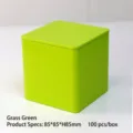 Square grass green airtight tin canister for tea storage with a sleek matte finish - Green