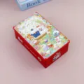 Boîte en fer blanc rectangulaire rouge pour bonbons de mariage avec dessins - Style Mariage Ours 07