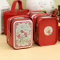 Red tin wedding favor box with cute rabbit illustration, portable gift tin for celebration. - Prince Charming Portable Box-16