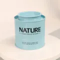 Contenitore in metallo blu chiaro, barattolo rotondo impilabile per tè, regalo e dispensa cucina. - Blu polvere - 09