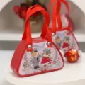 Boîte en fer-blanc pour mariage avec poignée ruban rouge et illustration de chat mignon. - Mariage heureux chat-02