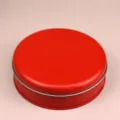 Round metal tin box for cookie packaging, empty container, diameter 135mm size product. - Special Red