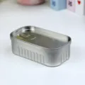 Boite de rangement en metal en forme de sardine, conteneur en fer-blanc pour papeterie. - Grand Argent