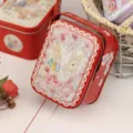 Boîte cadeau en métal rouge avec motif de lapin mignon, idéal pour bonbons de mariage. - Lapin rose-09