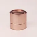 Barattolo da tè in latta impilabile oro rosa, contenitore metallico unicolore per regalo e cucina - Oro rosa (senza testo) - 04B