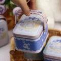 Jolie boîte en fer blanc portable pour bonbons de mariage emballage design lapin. - Mélodie de lapin-11