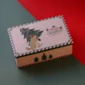 Boite en fer rectangulaire de Noël conteneur cadeau métal biscuits bonbons emballage. - Arbre de Noël Hamster (C01)