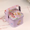 Boîte cadeau de mariage en fer blanc violet avec poignée, charmant design d'animation. - Mariage violet - 19