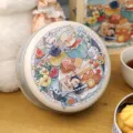 Scatola di latta goffrata rotonda con simpatici gatti e dolci per biscotti e confezioni regalo - Dolce del Gatto(27) / Taglia S