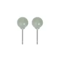 Elegante minimalistische hellgrüne Natur-Hethian-Jade Perlenohrstecker mit Silberstiften - Ohrringrücken-Stil / Nephrit-Jade-Farbe