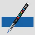 Acryl marker pen met flexibele penseelpunt, levendige blauwe kleur voor kunst en tekenen. - Diepblauw