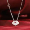Elegant white chalcedony peace lock necklace with silver auspicious cloud chain pendant - Traditional Lock Pendant Necklace / White Gold
