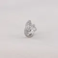 Κομψό ασημένιο ear cuff σχήματος V με ζιργκόν σε σχήμα δάκρυ και στυλ κορώνας χωρίς τρύπα - Στυλ Σταγόνας Σχήματος V / 1 Τεμάχιο / Λευκόχρυσο