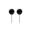 Elegante 8mm schwarze Obsidian-Kugelstecker mit Sterlingsilber-Stiften für Damen und Mädchen - Ohrringrücken-Stil / Schwarzachat-Farbe