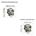 Detailed size specifications for 3D zombie wall decal showing exact product dimensions. - Zombie Style A (KSUV-16A) / 30x30cm