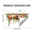 Autocollant statique de fleurs et roses pour fenêtre, dimensions de 55cm x 40cm - Style Cadre en Bois Vigne Florale / 40x55cm Paquet