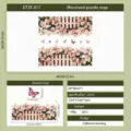 Technical specifications and dimensions for pink rose flower butterfly fence wall decal - Rose Fence Style (DTJX-017) / 60x60cm