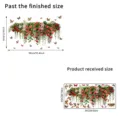 Floral wall sticker dimension chart showing both the received size and finished layout - Red Rose Flower Butterfly 40X90CM (KSC-188)