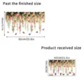 Size chart for floral wall decal comparing received size and finished application size. - Floral Butterfly Style A (KSUV-4A) / 35x60cm Bagged Package