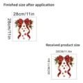 Detailed dimensions for Christmas bow static window sticker with size comparison - Christmas Ball Bow Style A (KSJ-198A) / 30x30cm