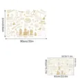 Schema delle dimensioni per adesivi natalizi dorati con misure in cm e pollici inclusi. - Stile Baita di Natale (KSJ-211) / Set da 4 (20x30cm) / Oro