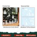 Weiße Weihnachtsfenster-Sticker Set mit Rentieren, Schneeflocken und Tannenbäumen - Weißes Rentier Hütten Stil (YCSD205) / 2 Stück/Packung