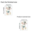 Size detail for cherry blossom and birdhouse wall stickers with metric and inch measurements - Cherry Blossom Birdhouse Style (KSUV-22D) / 20x30cm