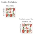 Detailed dimension specifications for Merry & Bright Christmas window sticker stickers - KSJ-208D Style / 1 Piece/Pack (40X40CM)