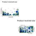 Blue rose and butterfly static window sticker layout showing product size dimensions - Blue Flower Style (KSUV-30) / 20x30cm
