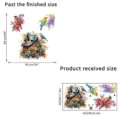 Watercolor bird and birdhouse wall stickers with layout and product size guide - 30*60 In Bag Packaging