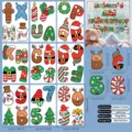 Spécifications et dimensions des autocollants statiques de Noël pour lettres et chiffres - Ensemble de Lettres et Chiffres de Noël / 9 Pièces/Paquet (20x30cm)
